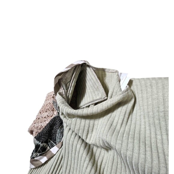 MADELEINE GAUCHER Two Piece Knit Set Top Maxi Skirt Lt Green Multicolor Medium - Picture 6 of 13